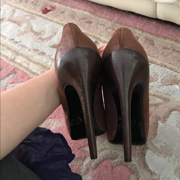 Devi Kroell / metallic Edgy Platform Square toe pumps - Picture 3 of 5